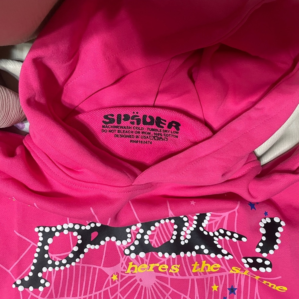 Pink pink Sp5der hoodie